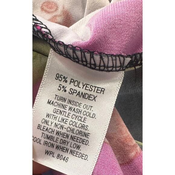 JM Collection Large V Neck Blouse 3/4 Sleeve Polyester Spandex Pink Black Green - Picture 4 of 7